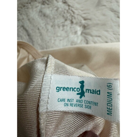 Greenco Maid Beige Half Slip M Vintage Women Lace Trim Hem Lingerie - Picture 3 of 5